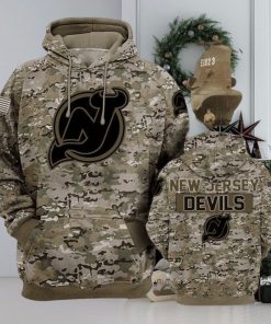New Jersey Devils Camouflage Veteran Cotton Awesome 3D Hoodie