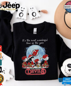 New Jersey Devils It The Most Wonderful Time Of The Year Peanut Characters Christmas Shirt