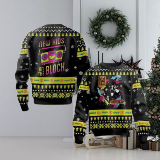 New Kids On The Block Black Yellow Pattern Christmas Sweater Chirstmas Gifts 2024 Xmas For Family And Friends Ugly Sweater