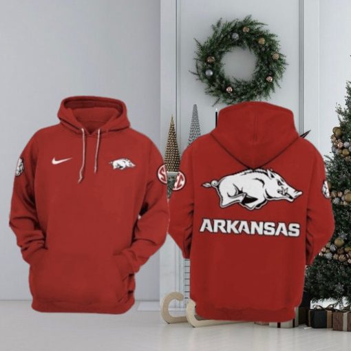 New Limited Edition Arkansas Razorbacks Red 3d Hoodie