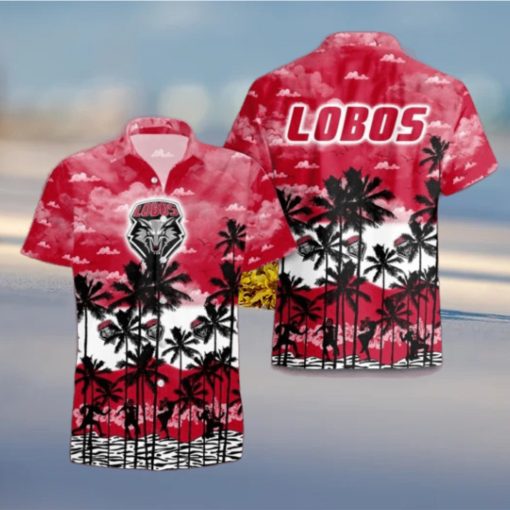 New Mexico Lobos Palms Tree Hawaiian Shirt