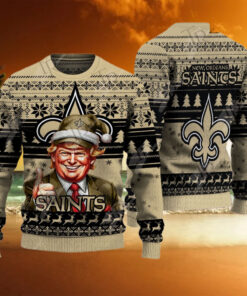 New Orleans Saints Christmas Donald Trump Knitted Sweater