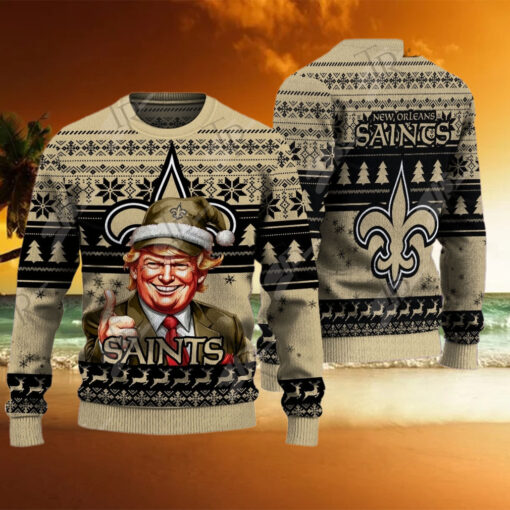 New Orleans Saints Christmas Donald Trump Knitted Sweater