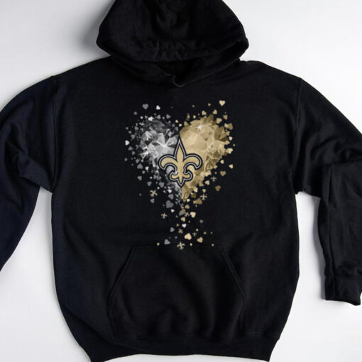 New Orleans Saints Crystal Heart Shirt