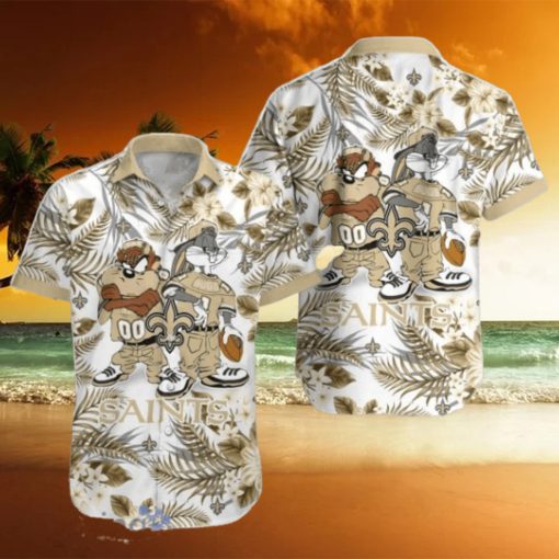 New Orleans Saints Hawaiian Shirt Taz and Bugs For NFL Team