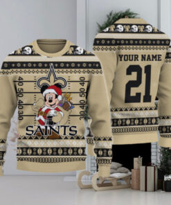 New Orleans Saints Mickey Mouse Santa Ugly Christmas Sweater