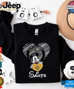 New Orleans Saints Mickey heart shirt