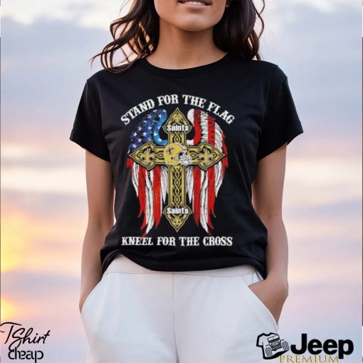 New Orleans Saints Stand For The Flag Kneel For The Cross 2024 T shirt