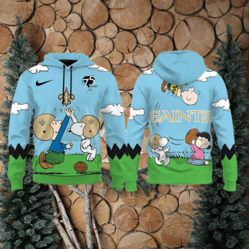 New Orleans Saints X Snoopy Peanuts 75th Anniversary Hoodie