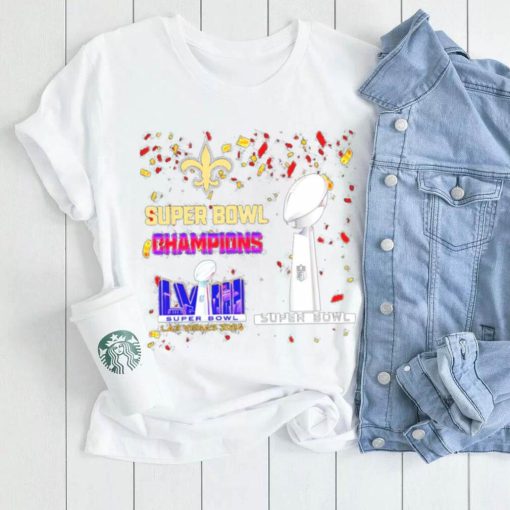 New Orleans Saints football Super Bowl Champions Las Vegas 2024 logo shirt