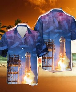 New Shepard Blue Origin Button Down Hawaiian Shirt Trend Summer