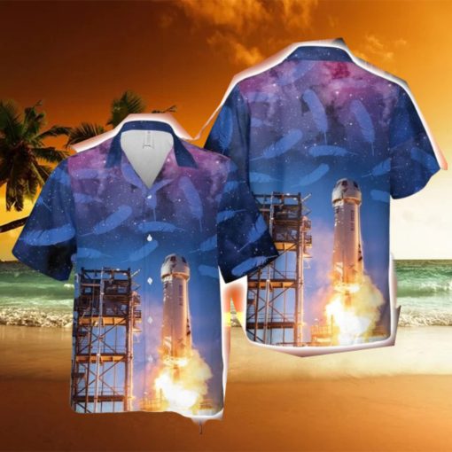 New Shepard Blue Origin Button Down Hawaiian Shirt Trend Summer