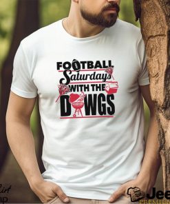 New World Graphics Men's Georgia Bulldogs White Football Saturdays with the Dawgs T Shirt
