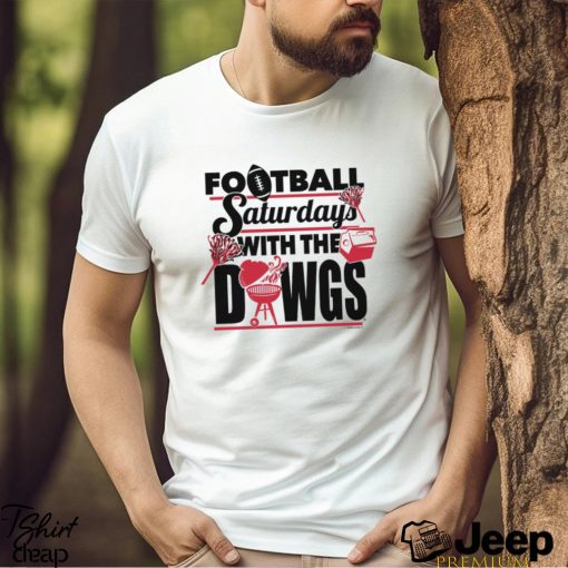 New World Graphics Men’s Georgia Bulldogs White Football Saturdays with the Dawgs T Shirt