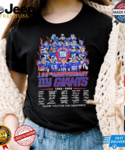 New York Giants 100th Anniversary 1925 2025 Thank You For The Memories Signature Shirt