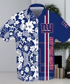 New York Giants All Over Print Flowery Short Sleeve Dress Shirt Hawaiian Summer Aloha Beach Shirt