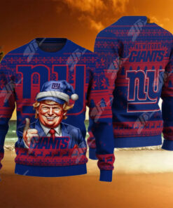 New York Giants Christmas Donald Trump Knitted Sweater