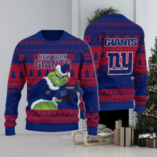 New York Giants Grinch Ugly Christmas Sweater