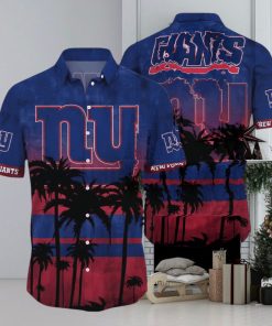 New York Giants Men’s Casual Button Down Shirt Summer Beach Short Sleeve Tops