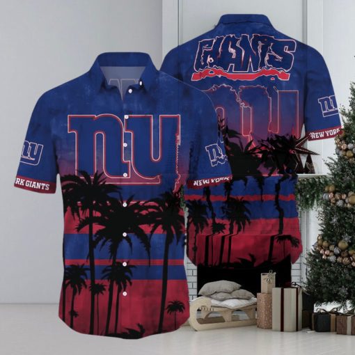 New York Giants Men’s Casual Button Down Shirt Summer Beach Short Sleeve Tops