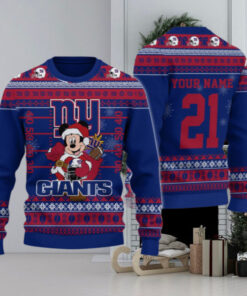 New York Giants Mickey Mouse Santa Ugly Christmas Sweater