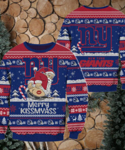 New York Giants NFL 2024 Merrykissmyass Funny Santa Claus Christmas Ugly Sweater