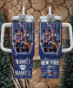 New York Giants NFL Mickey And Minnie Couple 40oz Stanley Tumbler Custom Name