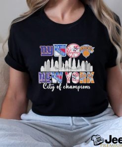 New York Giants New York Rangers Yankees Knicks City Of Champions 2024 Shirt