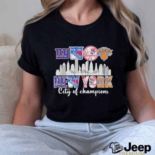 New York Giants New York Rangers Yankees Knicks City Of Champions 2024 Shirt