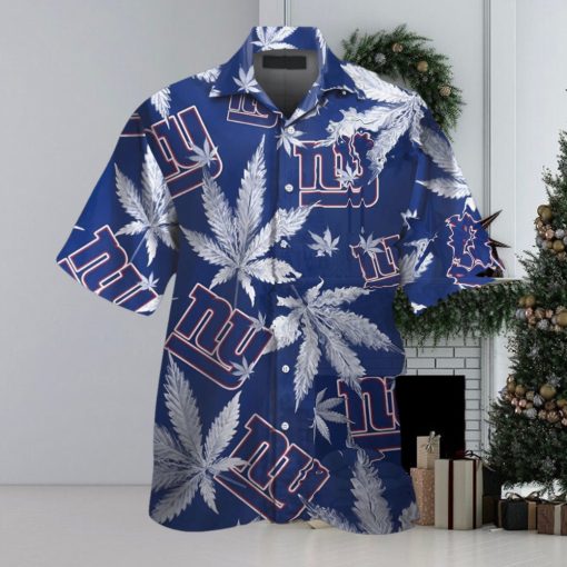 New York Giants Short Sleeve Button Up Tropical Hawaiian Shirt