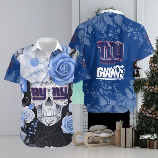 New York Giants Skull NFL Gift For Fan Hawaiian Graphic Shirt