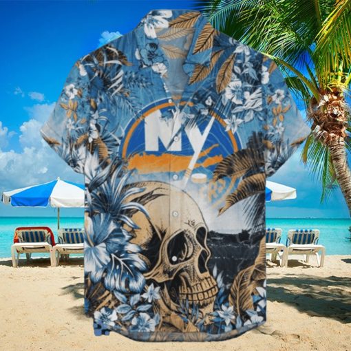 New York Islanders NHL Hawaiian Shirt Tropical Skull Design For Men Women