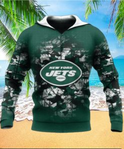 New York Jets Camouflage Vintage NFL Hoodie 3D