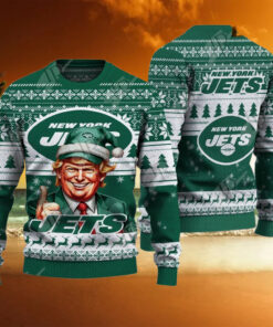 New York Jets Christmas Donald Trump Knitted Sweater