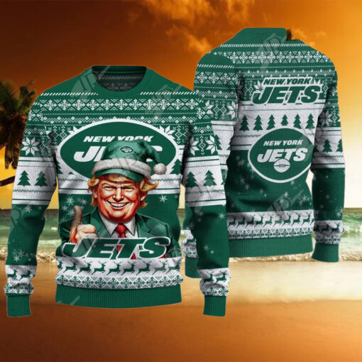 New York Jets Christmas Donald Trump Knitted Sweater