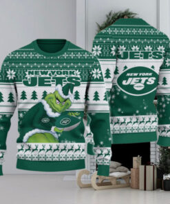 New York Jets Grinch Ugly Christmas Sweater