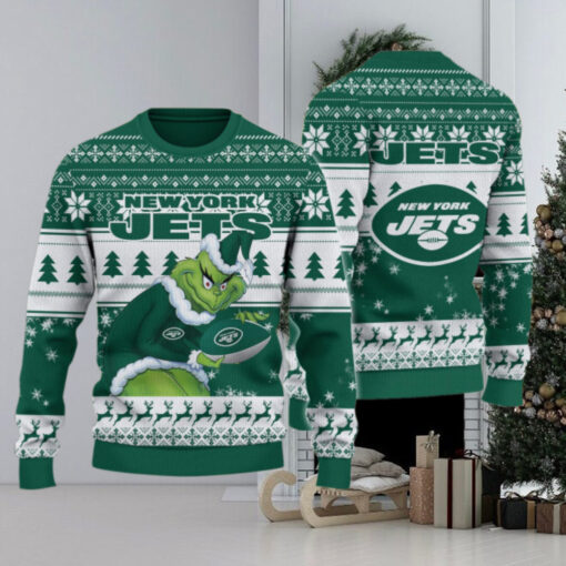 New York Jets Grinch Ugly Christmas Sweater