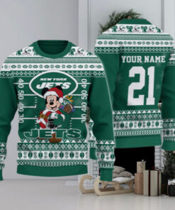 New York Jets Mickey Mouse Santa Ugly Christmas Sweater