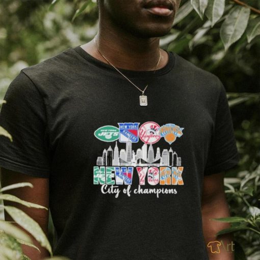 New York Jets Rangers Yankees Knicks City Of The Champions T Shirt