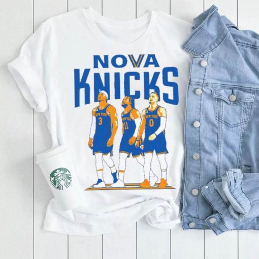 New York Knicks Josh Hart Jalen Brunson and Donte DiVincenzo Nova Knicks art shirt