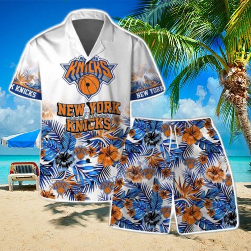New York Knicks Team Logo Pattern Basketball Season Hawaiian Shirt & Short