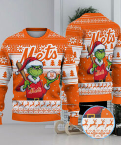 New York Mets Funny Grinch Christmas Sweater