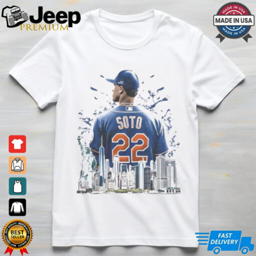 New York Mets Juan Soto back skyline graphic shirt
