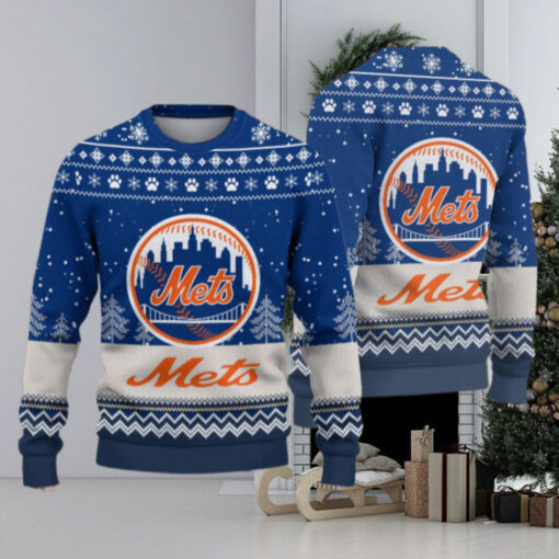New York Mets Logo Christmas Wool Sweater