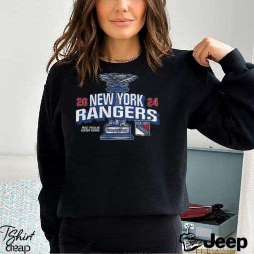 New York Rangers Fanatics Branded 2024 Presidents’ Trophy T Shirt