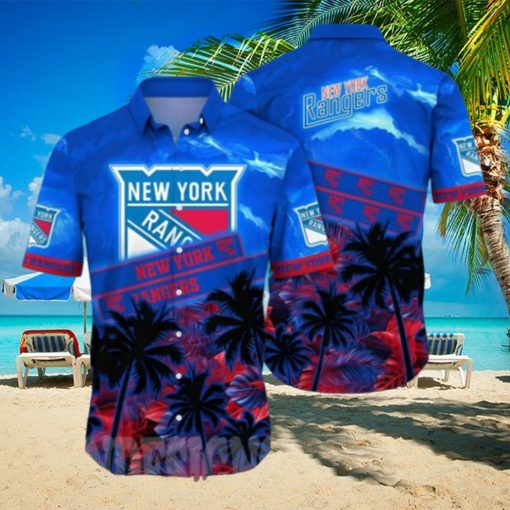 New York Rangers NHL Flower All Over Print Classic Hawaiian Shirt