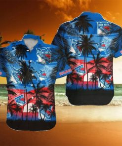 New York Rangers NHL Hawaii Coconut And Logo Full Printed Hawaiian Shirt