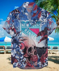 New York Rangers NHL Hawaiian Shirt Tropical Skull Design For Men Women