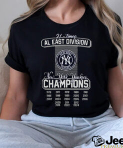 New York Yankees 21 Times AL East Division Champions 2024 Shirt