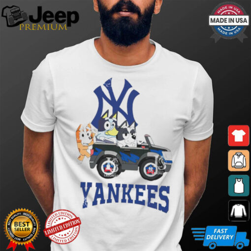 New York Yankees Bluey friends riding car shirt